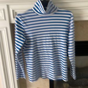 Blue and white striped cotton shirt